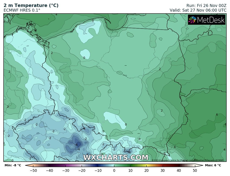 W większości kraju temperatura w nocy będzie oscylować ok. 0 st. C