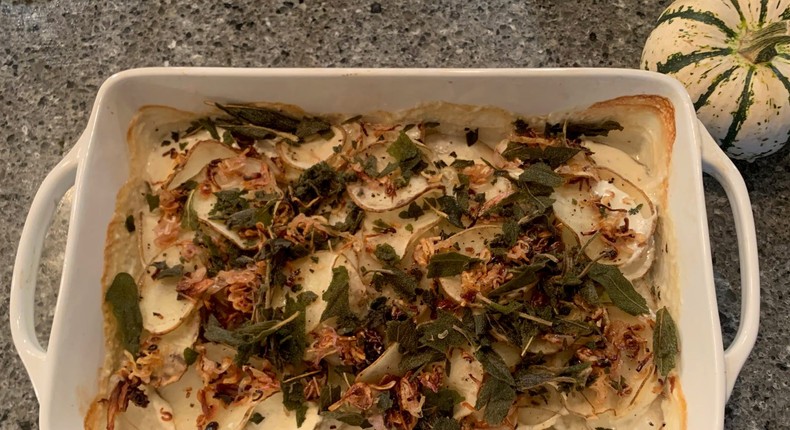 Bobby Flay has a delicious potato-gratin recipe. Emily Holi