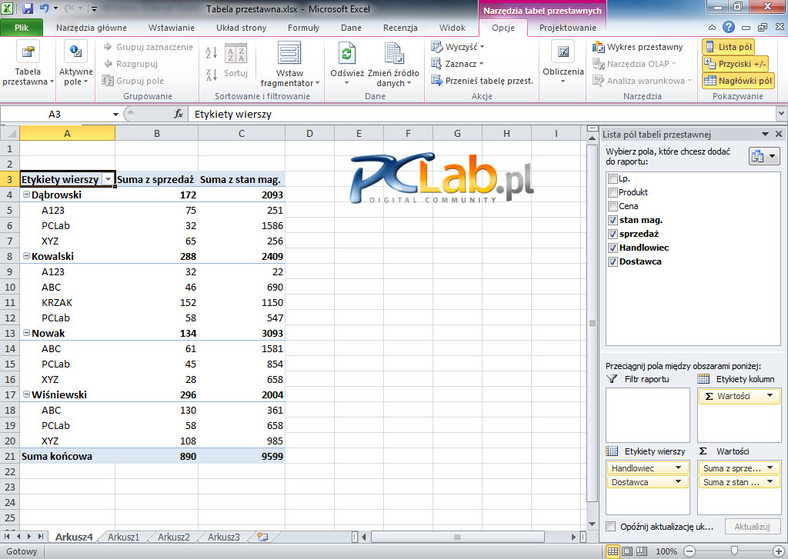 MS Excel 2010 – analogiczne funkcje w najnowszej wersji programu (kliknij, aby powiększyć) 