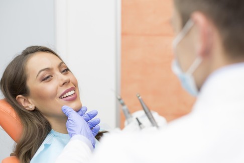 Patient in dental office