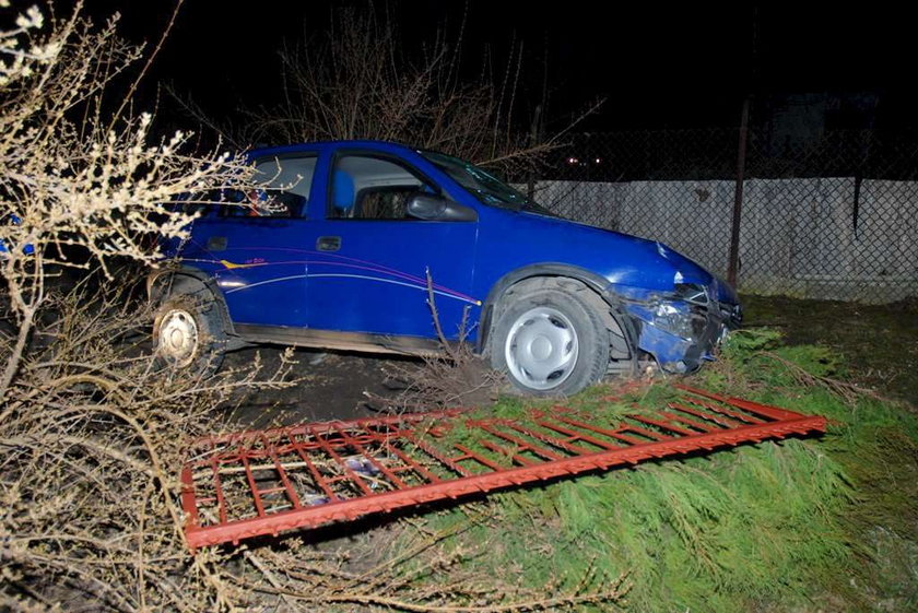 Opel staranował ogrodzenie! FOTO