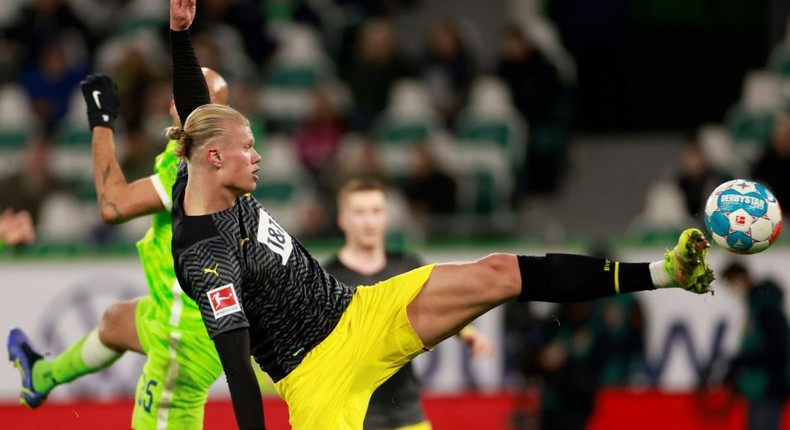 Erling Haaland scored for Dortmund at  Wolfsburg last weekend on his return from injury Creator: Odd ANDERSEN