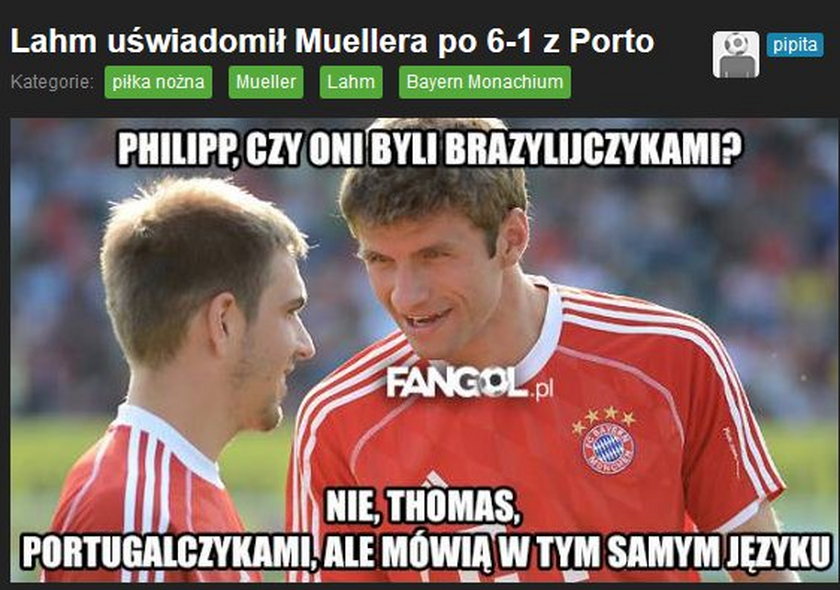 Memy po meczu Bayern Monachium - FC Porto 6:1. Galeria