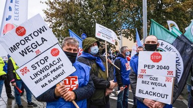 "Stop likwidacji miejsc pracy!" Protest górników w Warszawie [GALERIA]