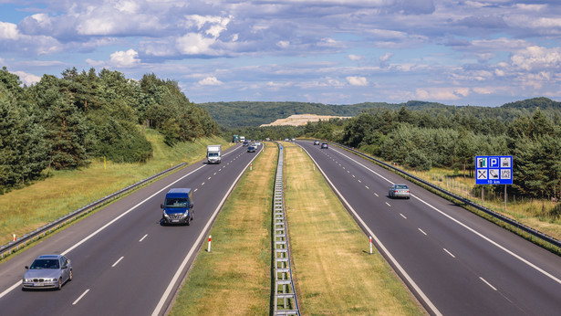 Autostrada A4, widok w pobliżu wsi Zalas w województwie małopolskim