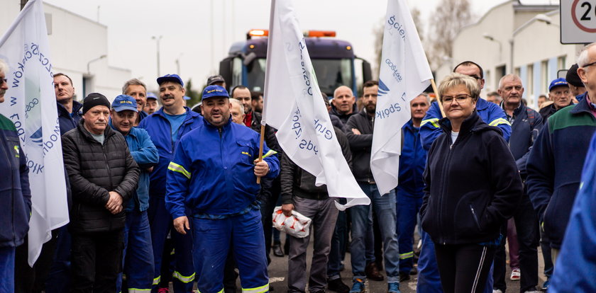 Protest w Łodzi. Czego domagają się pracownicy Grupowej Oczyszczalni Ścieków?