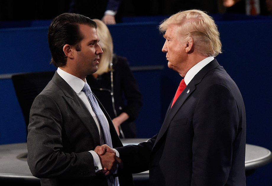 Donald Trump Jr. (L) and Donald Trump (R).