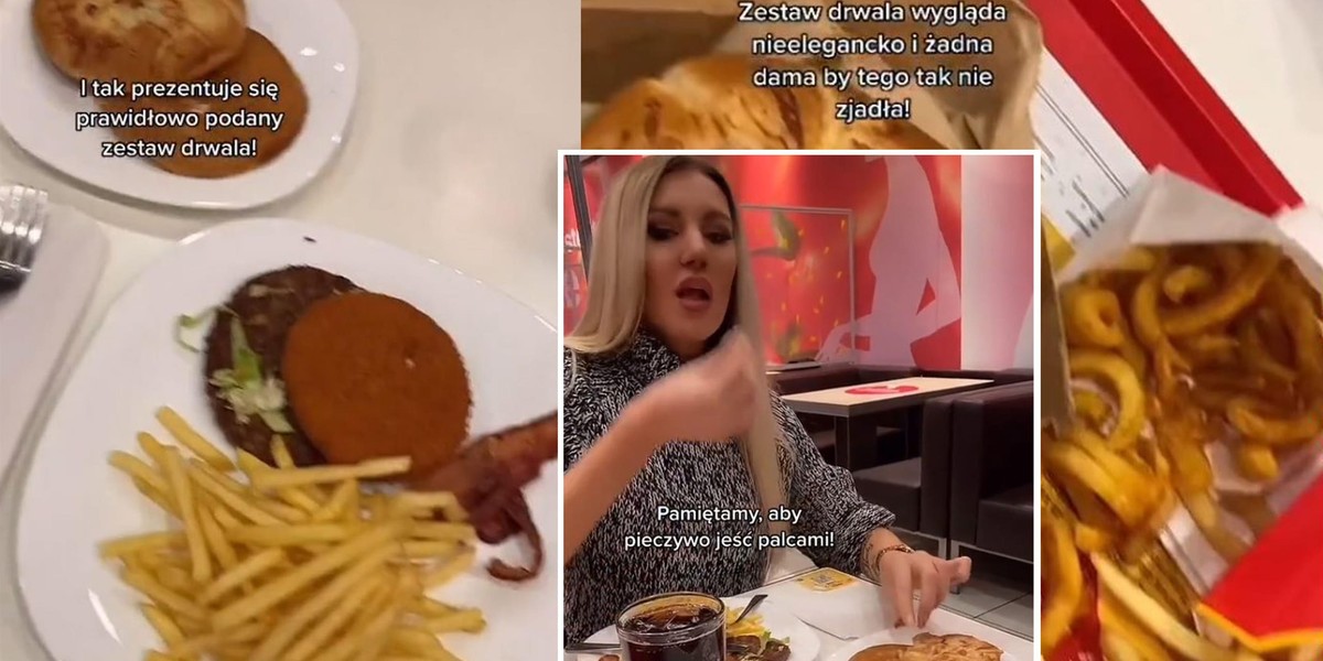 Lady Maluba pokazała jak jeść Burger Drwala