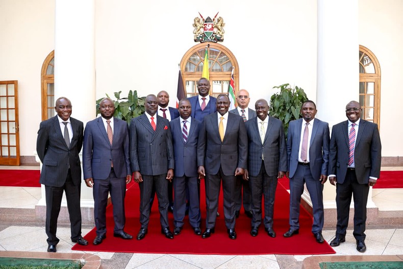 President William Ruto meets Nyanza leaders at State House on February 7, 2023