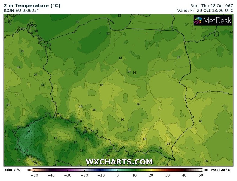 Temperatura na południu wzrośnie do blisko 20 st. C