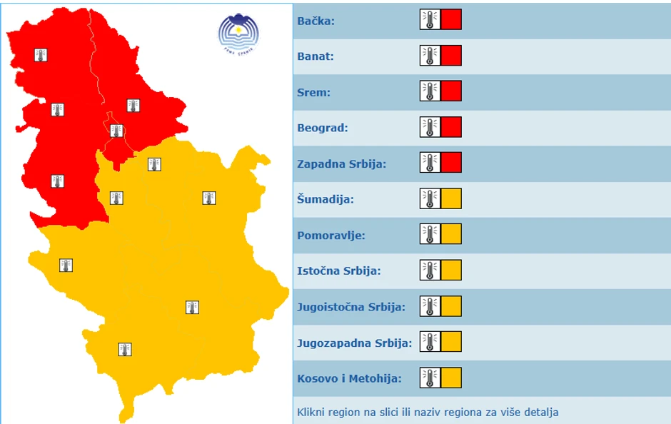 Meteoalarm za danas