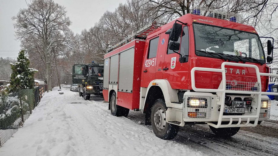 Pożar instalacji. Fot. OSP Kalisz Pomorski