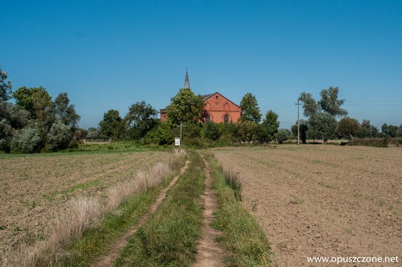 Kościół i jego okolica w 2014 roku