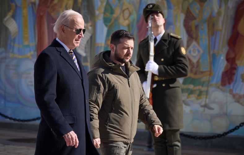 Joe Biden i Wołodymyr Zełenski w Kijowie, 20 lutego 2023 r.