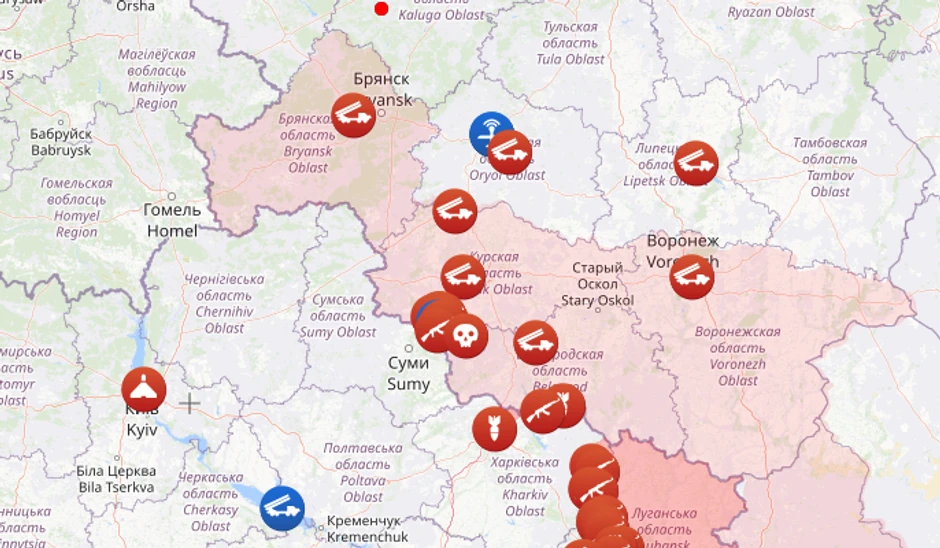 Mapa Rusija Ukrajina