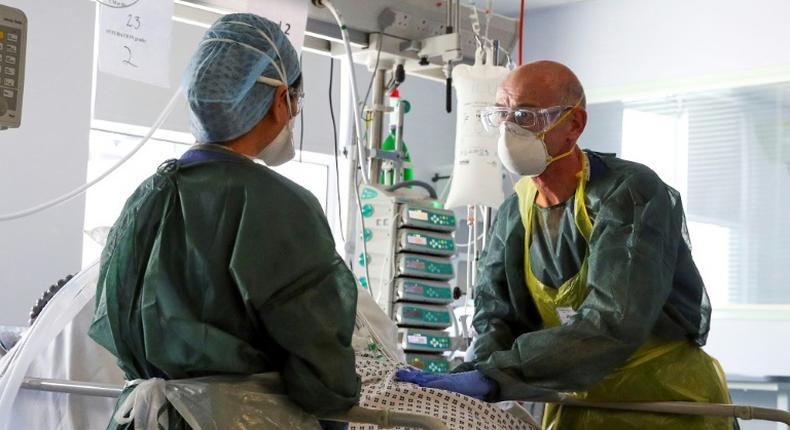 Medical staff in intensive care routinely wear full protective equipment