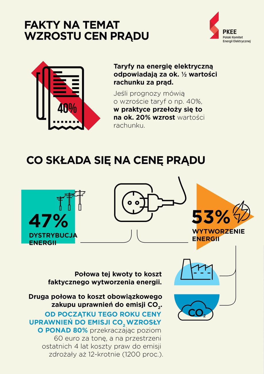 Cena energii elektrycznej to tylko polowa całego rachunku za prąd. 