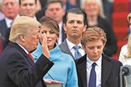 U.S. President Donald Trump takes the oath of office from U.S. Supreme Court Chief Justice John Robe