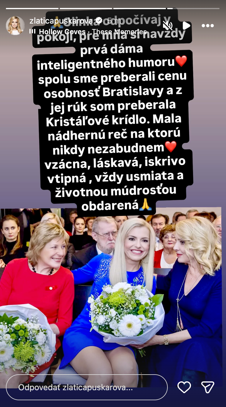 Za Feldekovou smúti aj Puškárová.