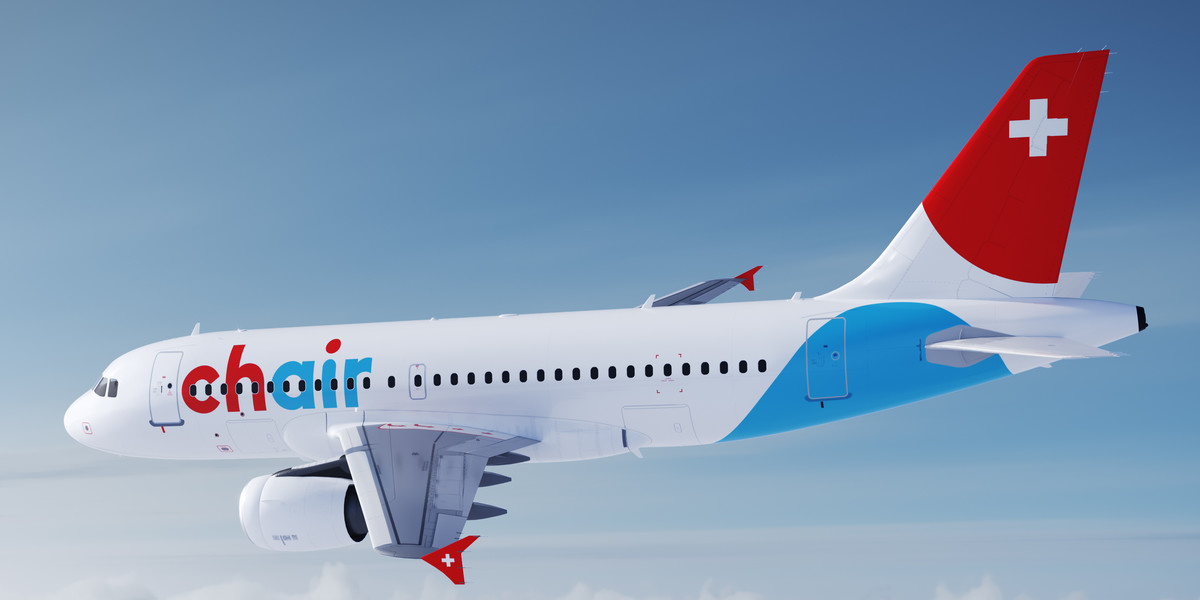 Samolot w nowym malowaniu Chair Airlines (wizualizacja).