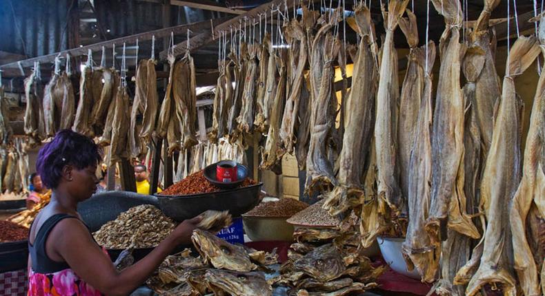 Stockfish seller in Oyingbo market, Lagos (Vanguard)