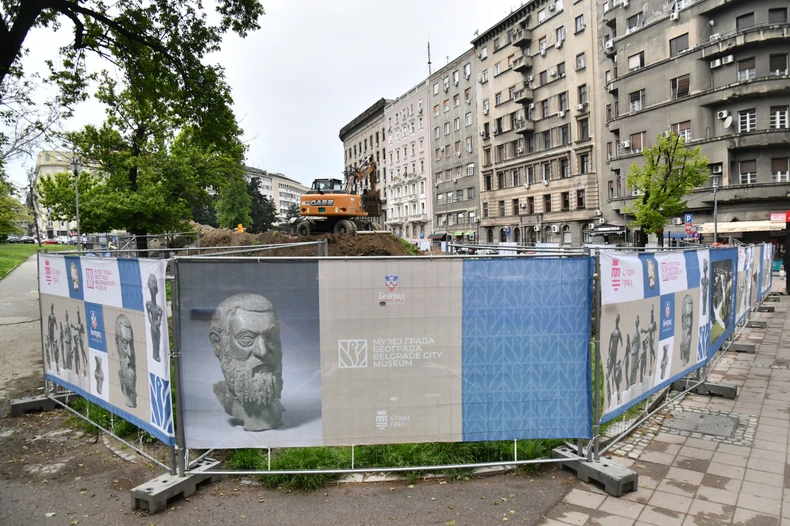 Gradilište podzemne garaže u Kosovskoj ulici