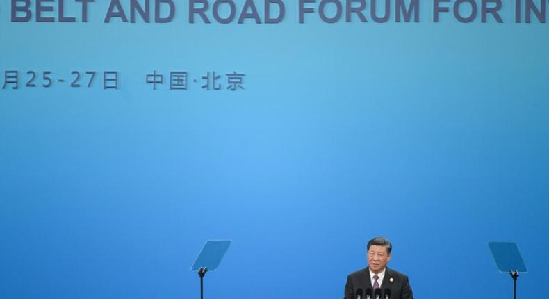 Chinese President Xi Jinping speaks during the opening ceremony of the Belt and Road Forum in Beijing