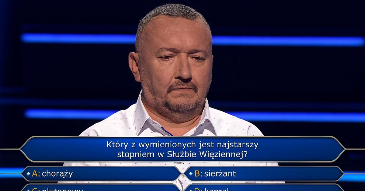 "Milionerzy" z kolejnym zabójczym pytaniem. Uczestnik wybrał nie ten stopień i odpadł