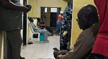 Edo poll: Police walk Obaseki out after storming INEC office in middle of night