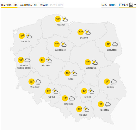 Temperatura w piątek