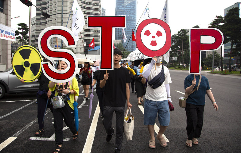 Protesty przeciw planom Japonii, Seul, Korea Południowa, 15 lipca 2023 r.