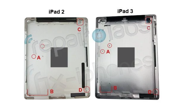 iPad 3 - zdjęcie tylnej obudowy