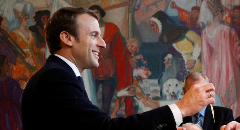 Emmanuel Macron, seen here casting his ballot in Sunday's election, is a centrist who ran a pro-business and pro-EU campaign