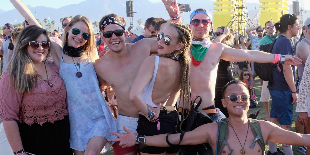 Millennial revelers at the 2016 Coachella Valley Music And Arts Festival.