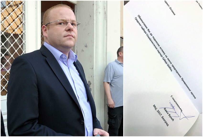 Fotografiju sa postpisanom ostavkom postavio na Tviteru: Vanja Vukić