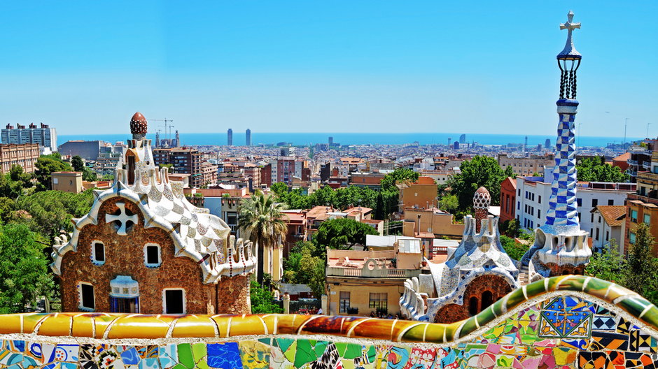 Park Guell oraz panorama Barcelony