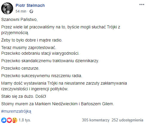 Piotr Stelmach na Facebooku