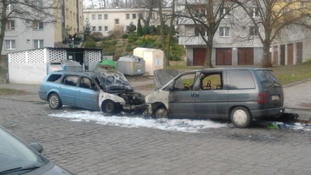 Nad ranem przy ul. Druckiego-Lubeckiego w Szczecinie spłonęły dwa samochody.