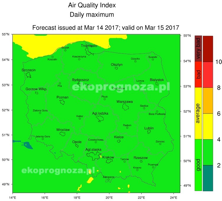 Ekoprognoza na 15 marca 2017r.