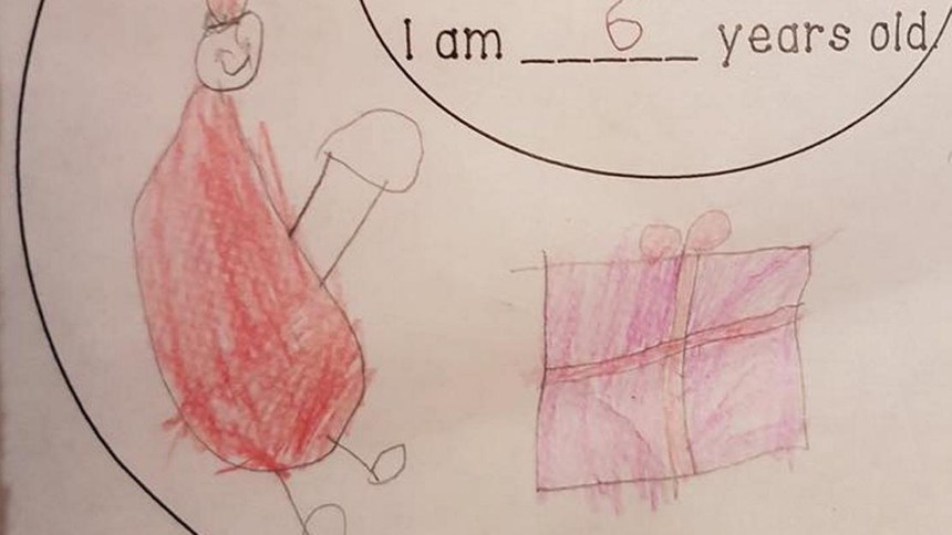 święty Mikołaj Na Rysunku Córki Przeraził Lisę Hawkins