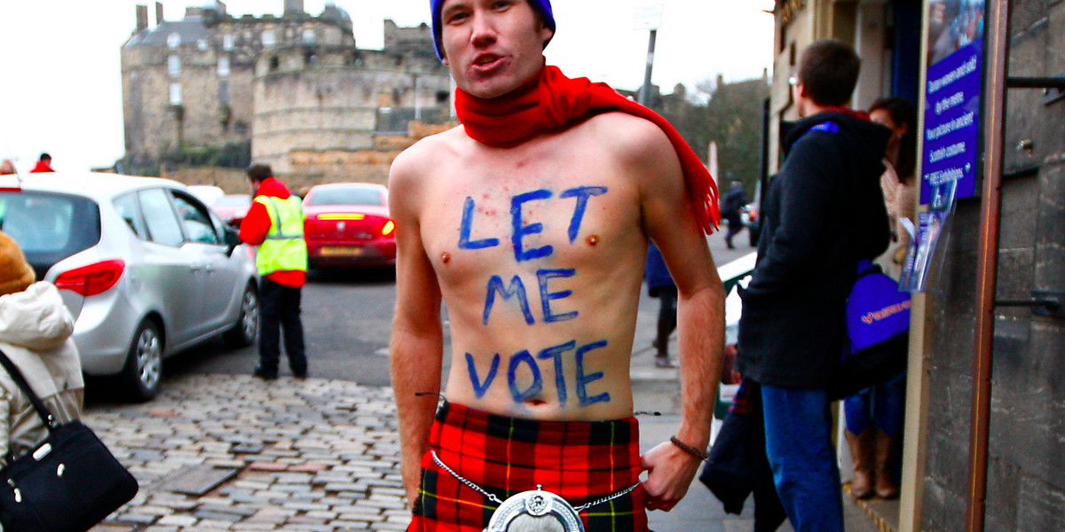 A Scotsman campaigning for a referendum on Scottish independence back in 2012.