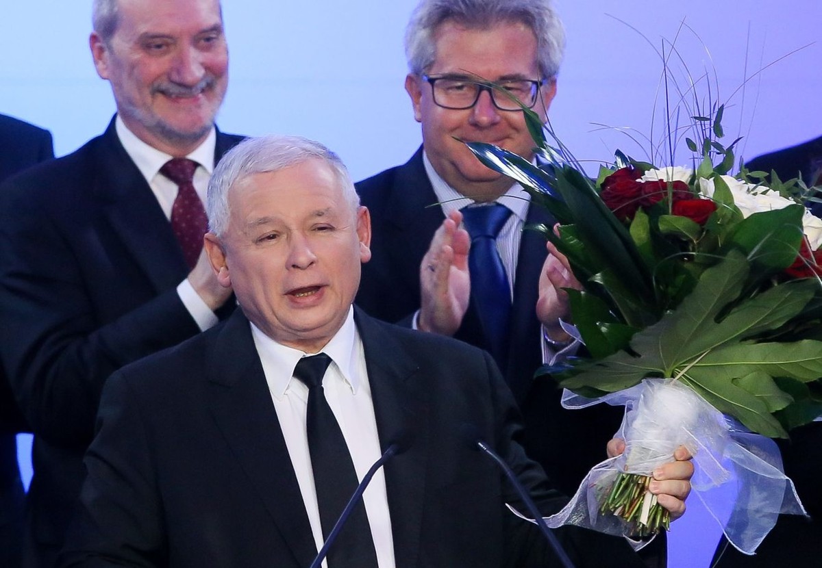 Jarosław Kaczyński w sztabie PiS