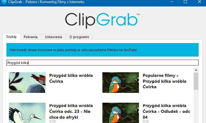 ClipGrab: jak zgrać bajki z YouTube