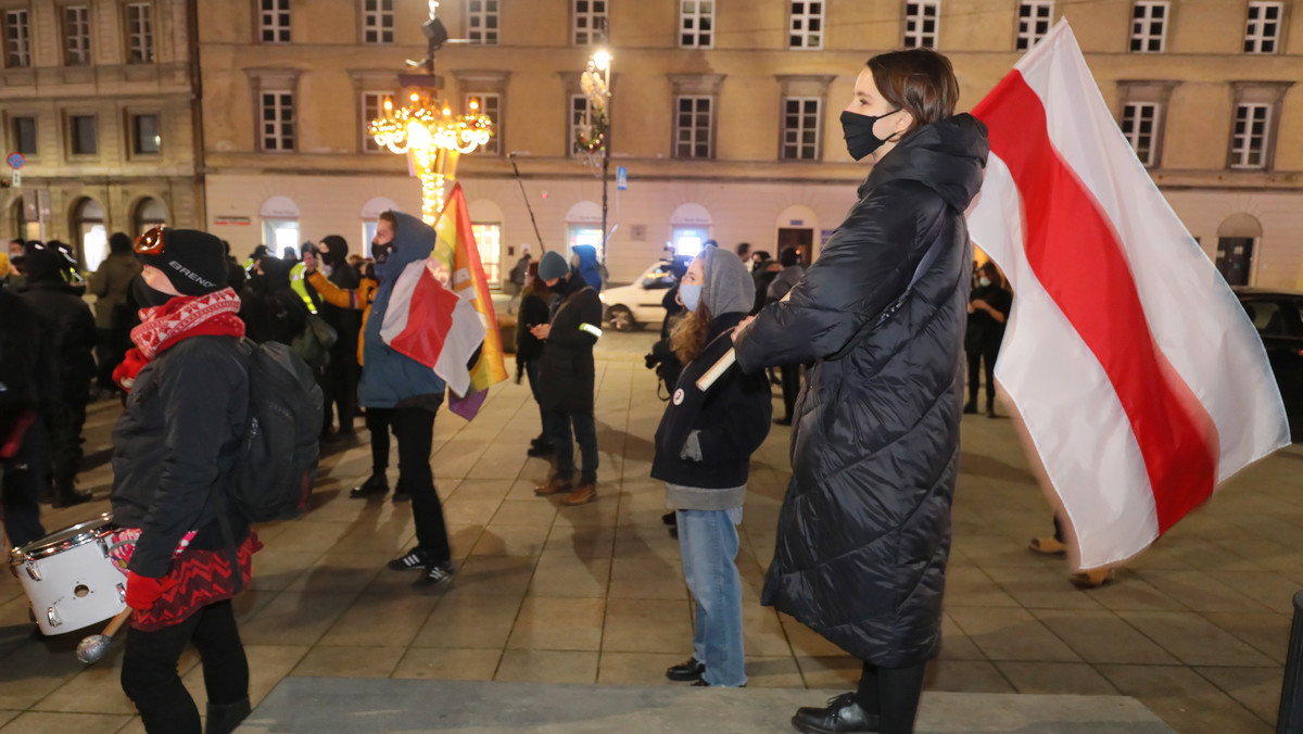 Demonstracja poparcia dla Białorusi, Warszawa. Autor: PAP/Paweł Supernak