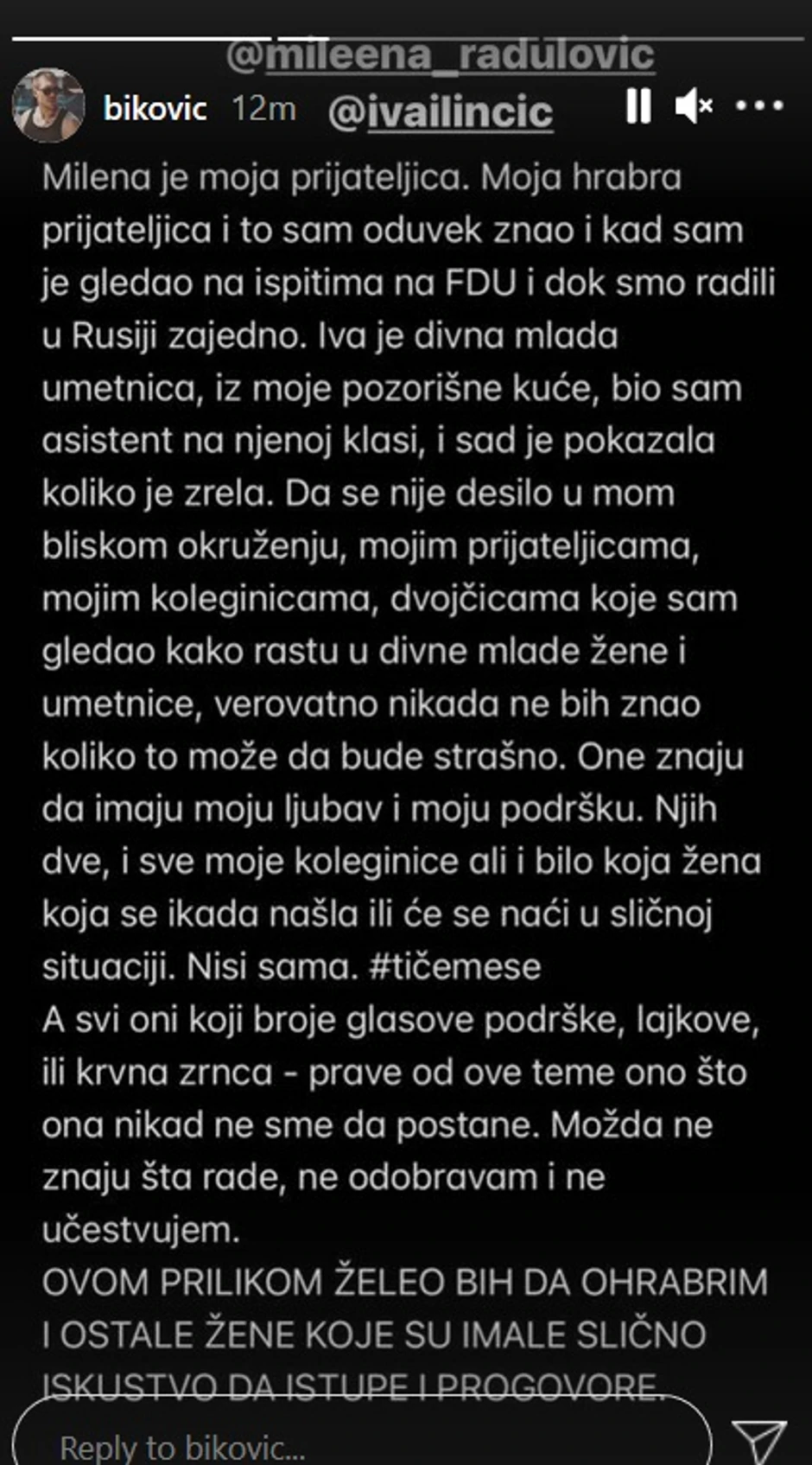 Miloš Biković - objava