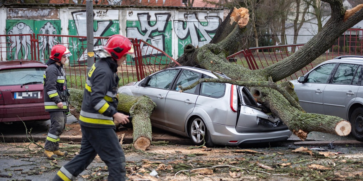 Szalejąca wichura w Szczecinie i w okolicach