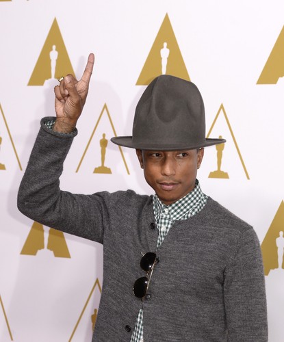 Pharrell Williams na spotkaniu nominowanych do Oscara 2014