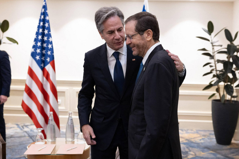 Sekretarz stanu USA Antony Blinken z prezydentem Izraela Izaak Herzog