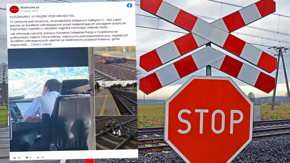 Śmiertelny wypadek na przejeździe kolejowym na Śląsku (screen: Facebook.com/klobuckapl)