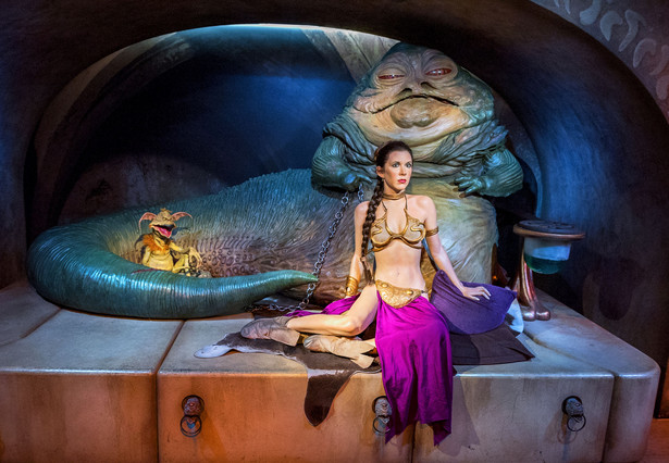 Leia Organa w słynnym bikini w gabinecie figur woskowych Madame Tussaud's w Londynie